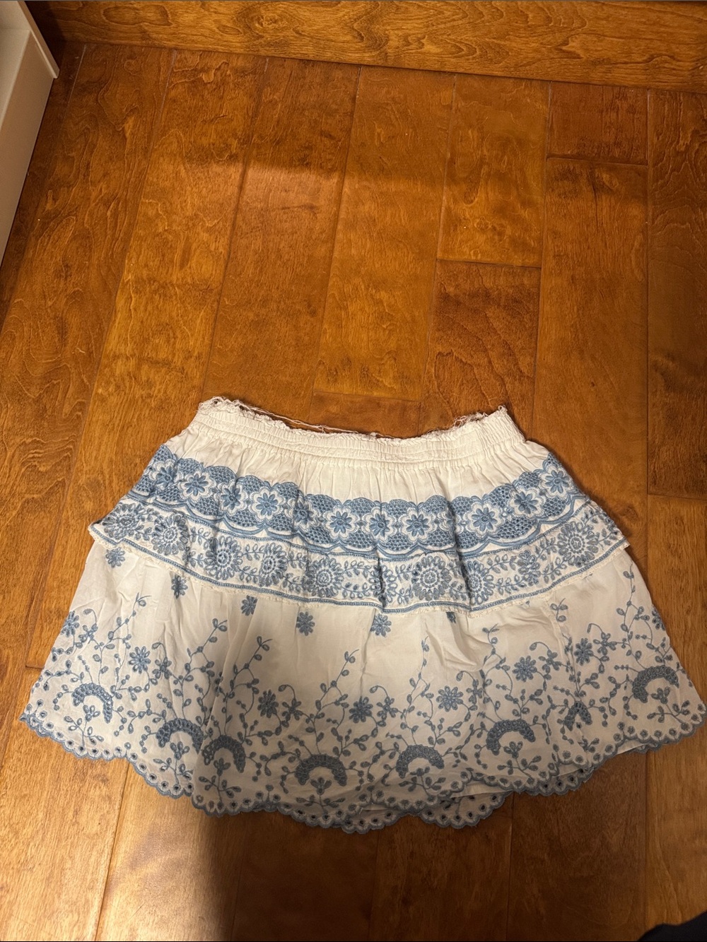 LoveShackFancy Charmaine Skirt in Ivory Shores